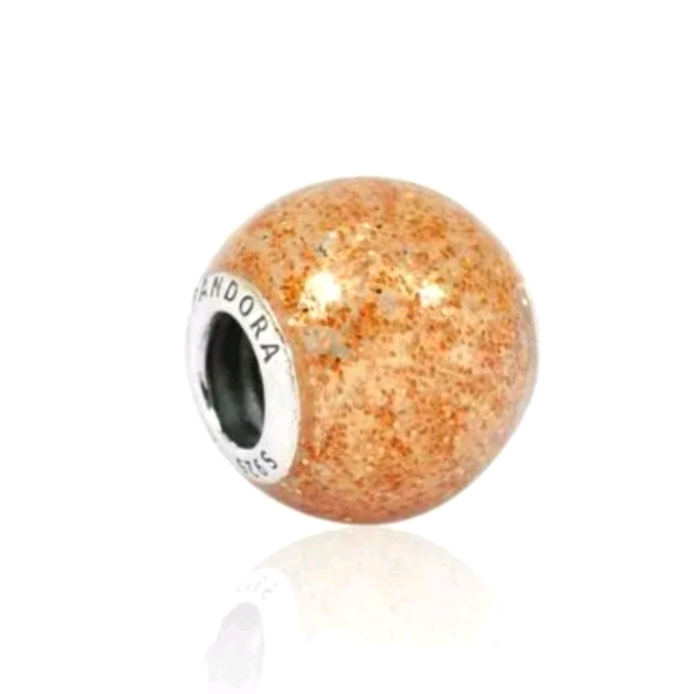 Pandora charm Rose Golden Glitter Ball Enamel Char